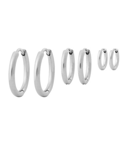 Triple Pair Hoops - Sølv