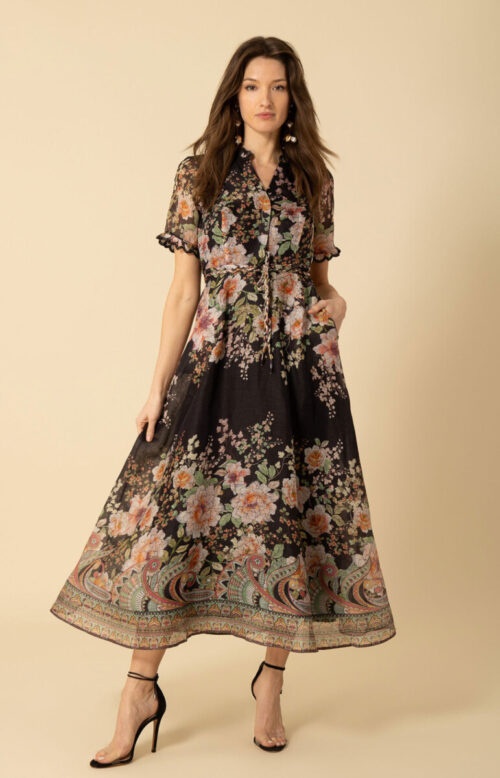 HALEY LONG DRESS - Svart