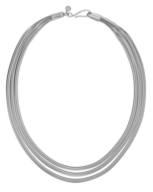 Herringbone Triple Necklace - Sølv