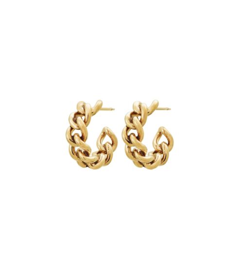 Lourdes Chain Creole Earrings - Gull