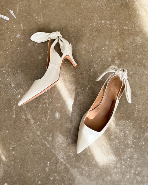 Franchesca Bow Creme Leather - Hvit