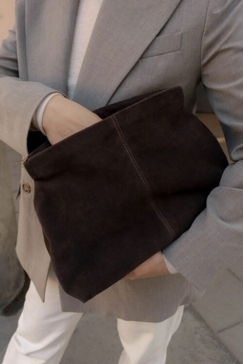 Clay Clutch Suede - Brun