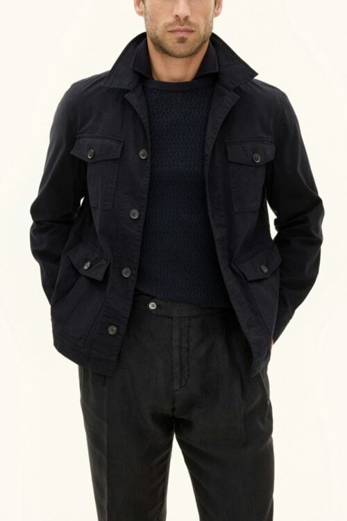 Safari Shirt Jacket - Marineblå