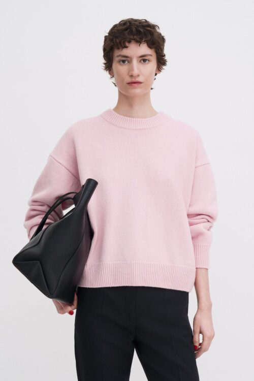Wool Cashmere Crewneck Sweater - Rosa
