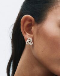 Infinity Knot Sparkle Studs L - Gull