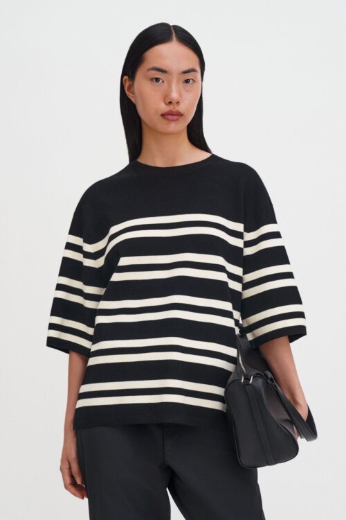 Milano Knit T-shirt - Sort/hvit